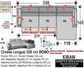 (338) ChaiseLongue 338cm. DCHO. Deslizantes