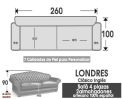 (360) Sofá 4plaz. 260cm. Artesano