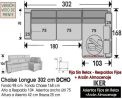 (361) ChaiseLongue 302cm DCHO FIJO+Arcón