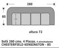 (143) Sofa 4Plazas 4almod 260cm 85fond 