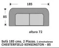 (143) Sofa 2Plaz 2almoh 185cm 85fond