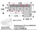 (155) ChaiseLongue 276cm Dcho