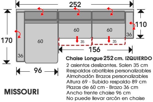 (105) ChaiseLongue 252cm. IZDO