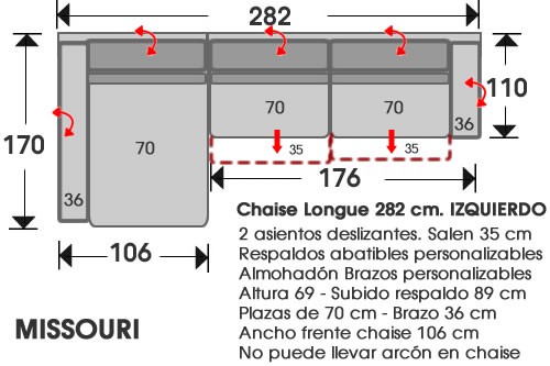 (105) ChaiseLongue 282cm. IZDO
