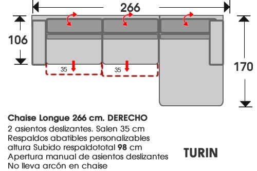 (202) ChaiseLongue 266cm DCHO