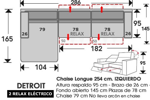 (215) ChaiseLongue 286cm IZDO 2relax