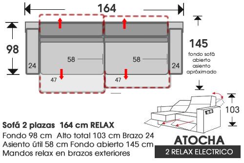 (220) Sofa 2plazas 164cm 2 Relax