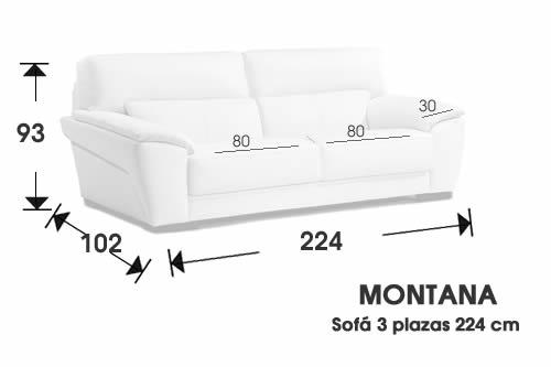 (229) Sofa 3plazas 224cm.