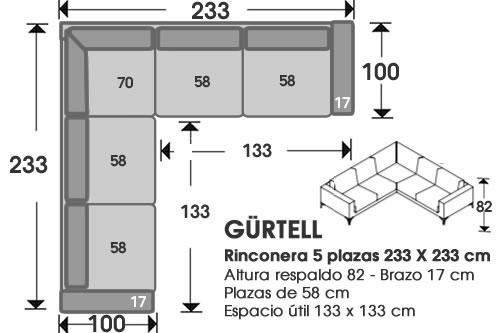 (247) Rinconera 5plaz 233x233cm
