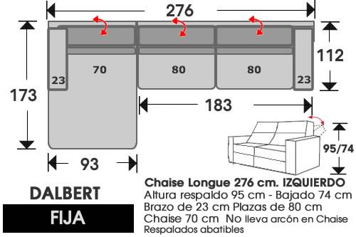 (248) ChaiseLongue 276cm. IZDO. Fija