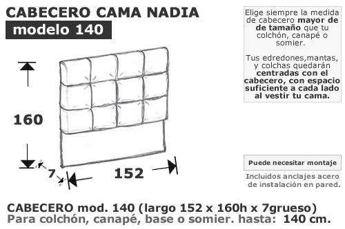 (260) Cabecero mod. 140 de 152cm 
