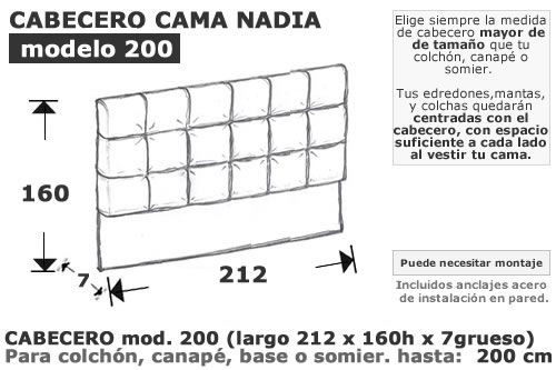 (260) Cabecero mod. 200 de 212cm 