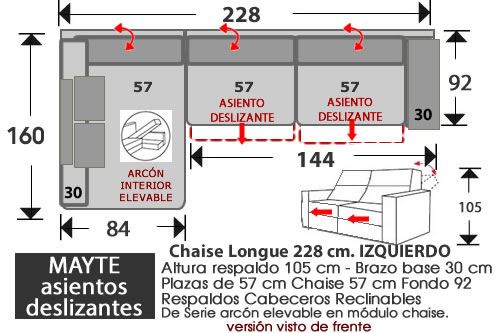 (263) ChaiseLongue 228cm IZDO.