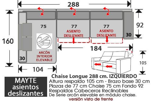 (263) ChaiseLongue 288cm IZDO.