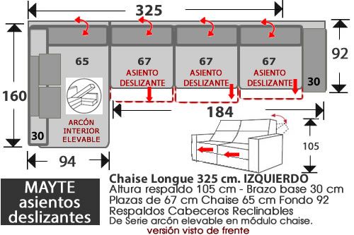 (263) ChaiseLongue 325cm IZDO.