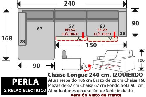 (275) ChaiseLongue 240cm. IZDO. 2 Relax