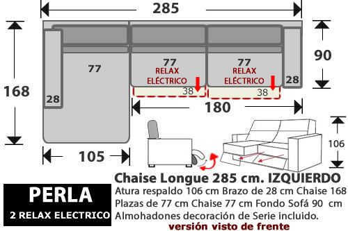 (275) ChaiseLongue 285cm. IZDO 2 Relax