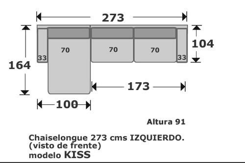 (116) ChaiseLongue 273cm Izdo