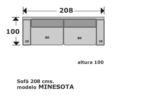 (118) Sofa 3Plazas 208cm