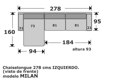 (121) ChaiseLongue 278cm Izdo
