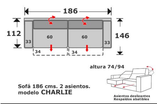 (155) Sofa 2Plazas 186cm