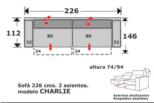 (155) Sofa 3Plazas 226cm