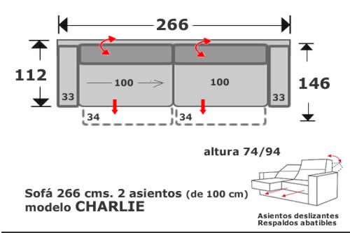 (155) Sofa 4Plazas 266cm